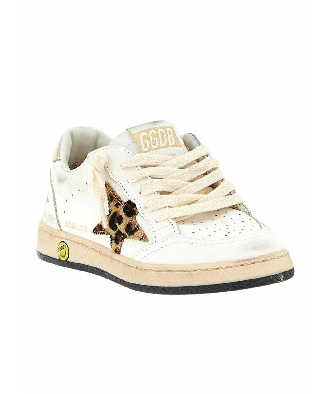 GOLDEN GOOSE Бежевые кожаные кеды, фото 1