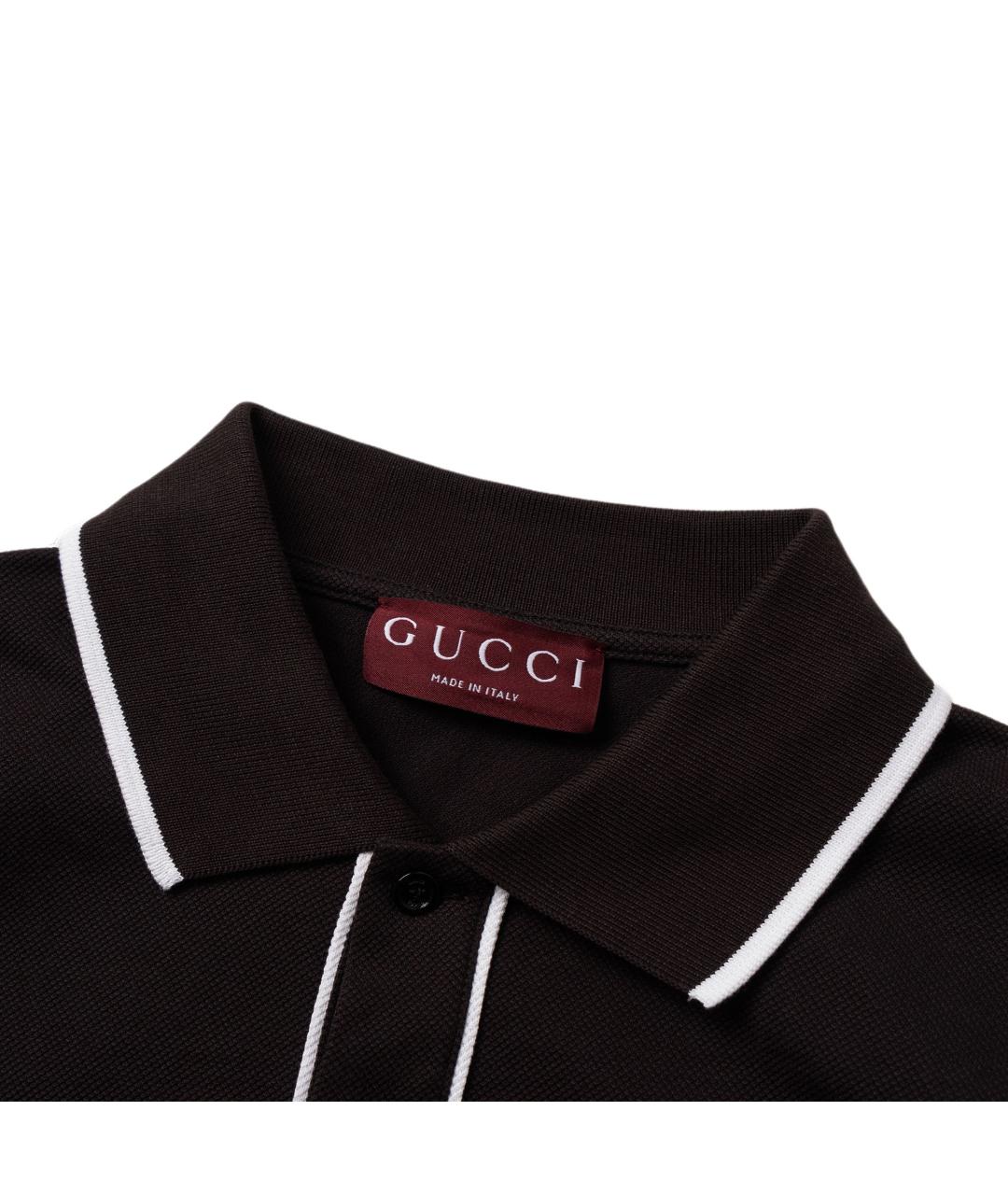GUCCI Коричневое поло с коротким рукавом, фото 4