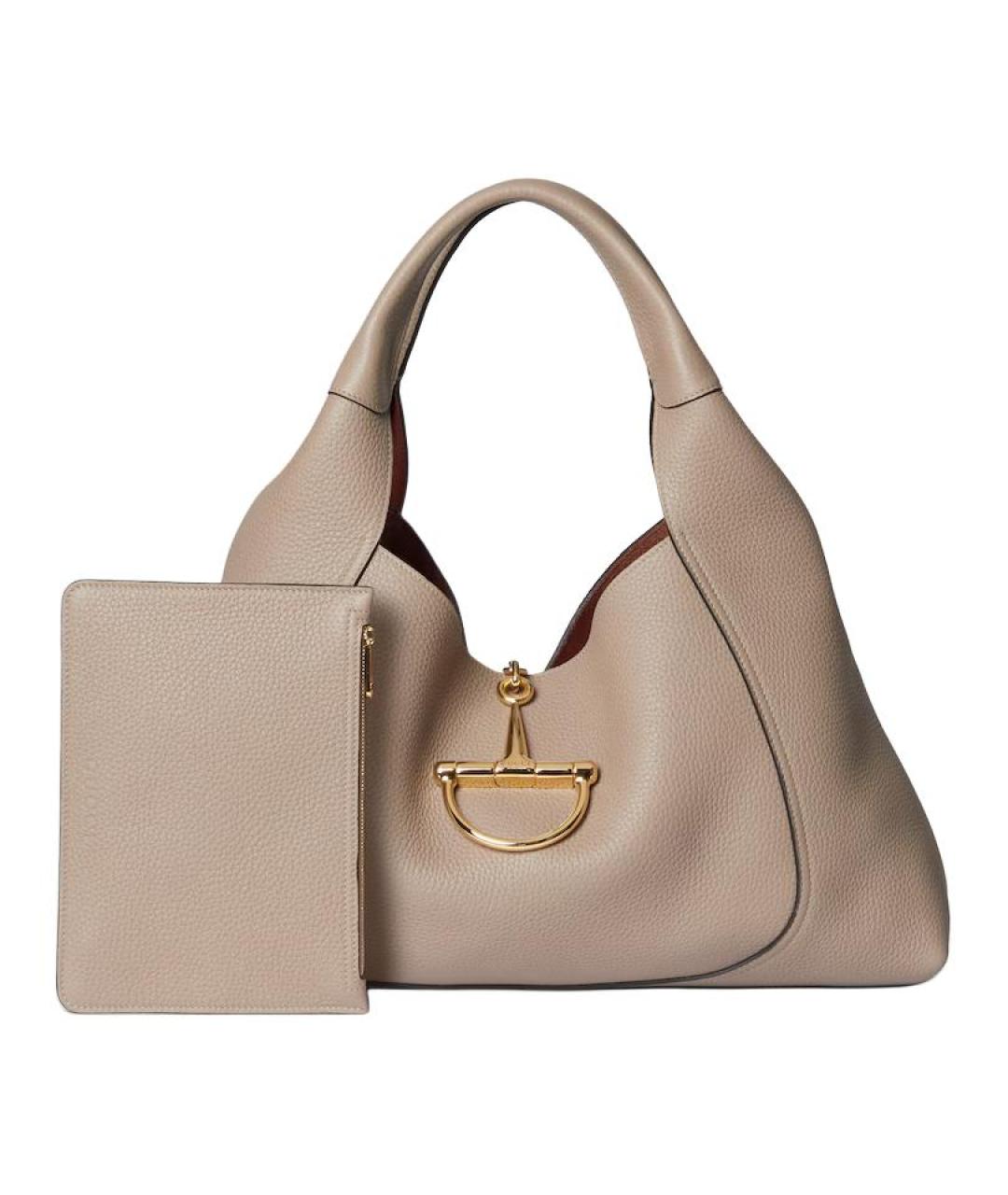 GUCCI Бежевая кожаная сумка через плечо, фото 2