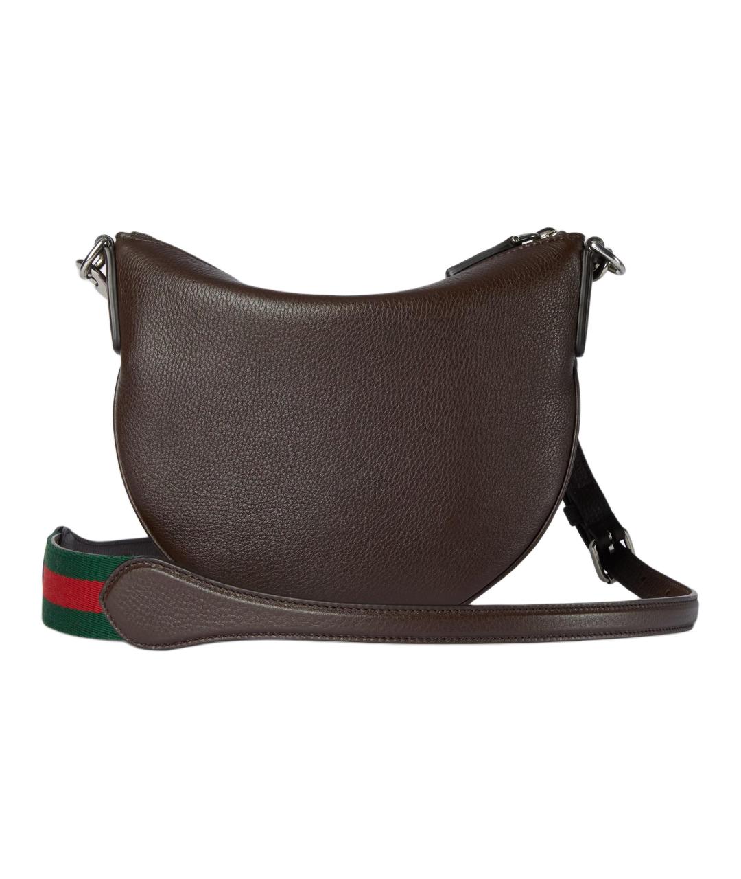 GUCCI Коричневая кожаная сумка на плечо, фото 4