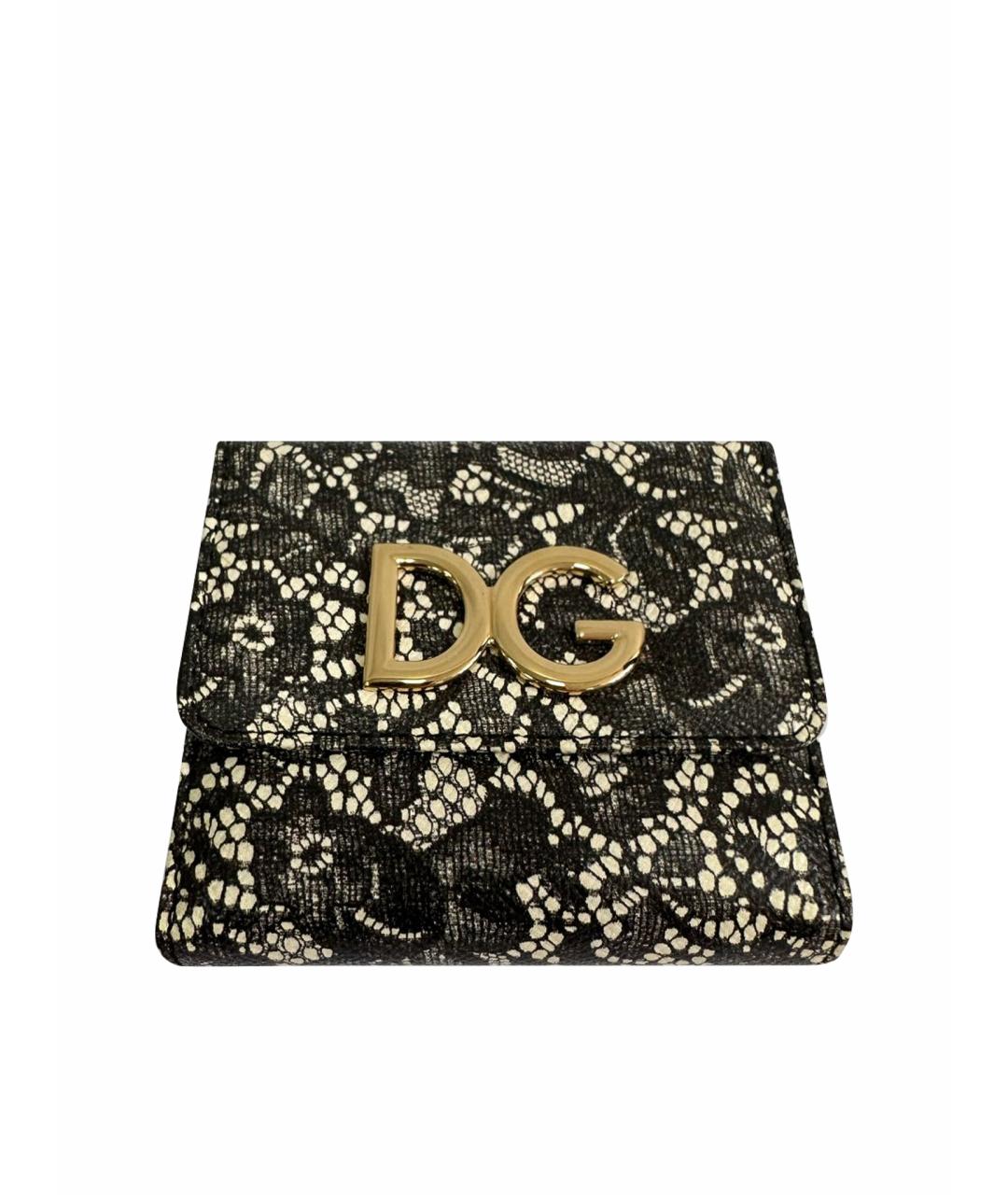 DOLCE&GABBANA Черный кожаный кошелек, фото 1