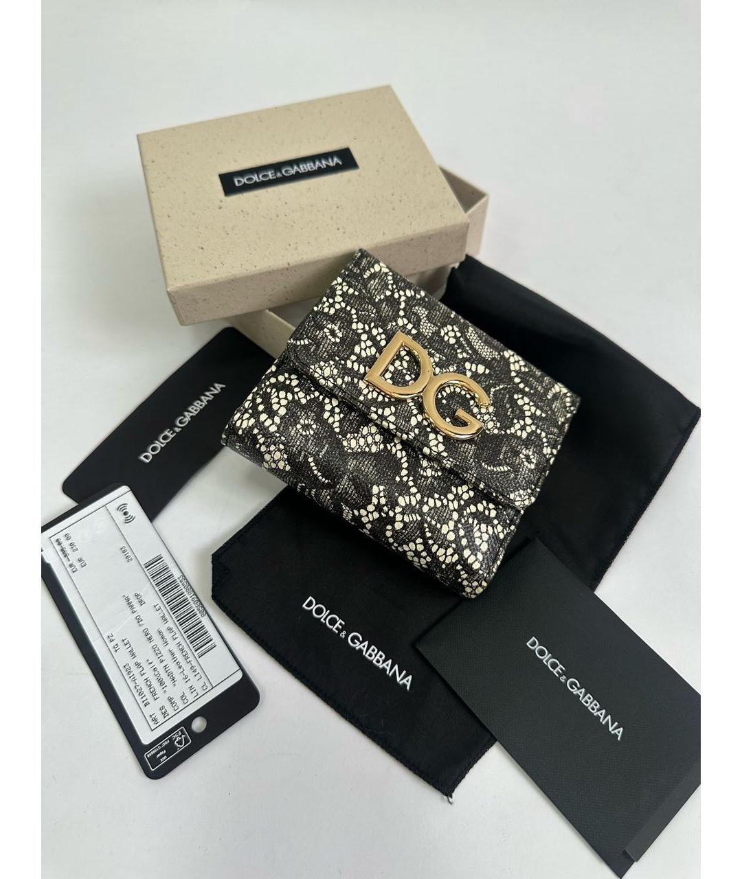 DOLCE&GABBANA Черный кожаный кошелек, фото 5