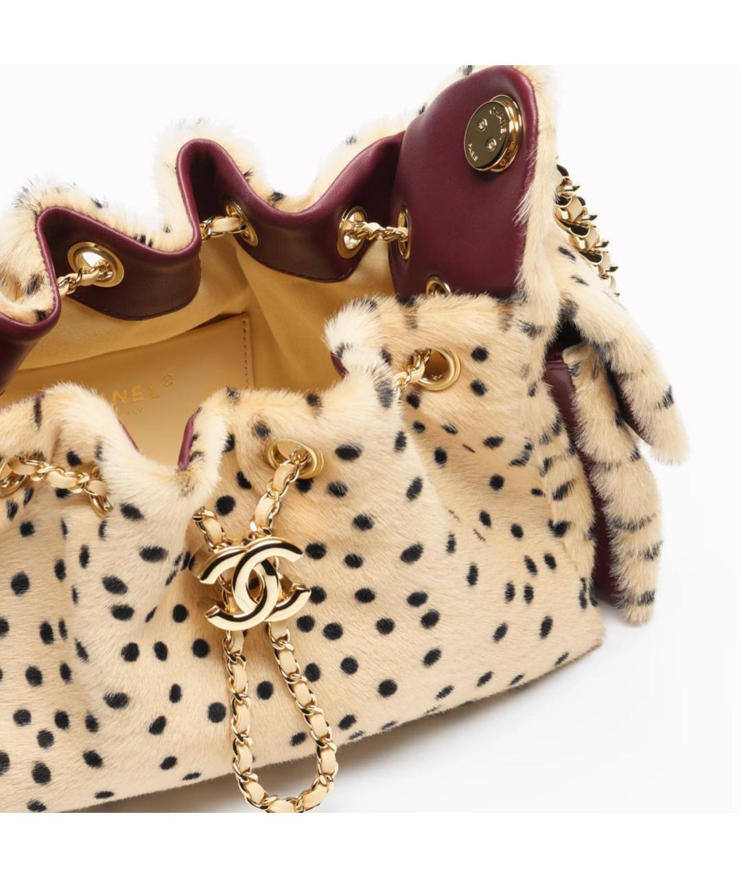 CHANEL Бежевая шерстяная сумка через плечо, фото 4