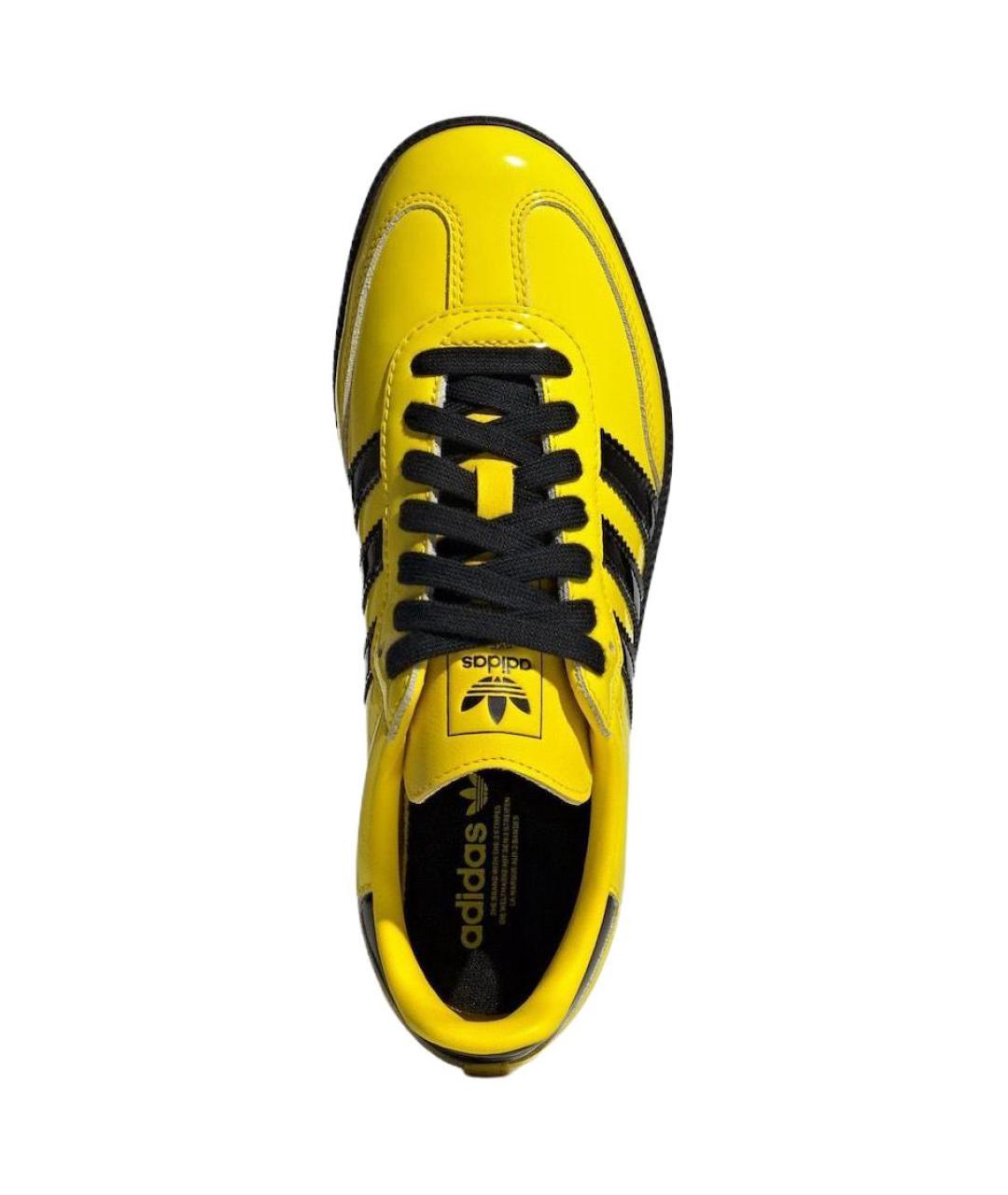 ADIDAS Желтые кеды из лакированной кожи, фото 3