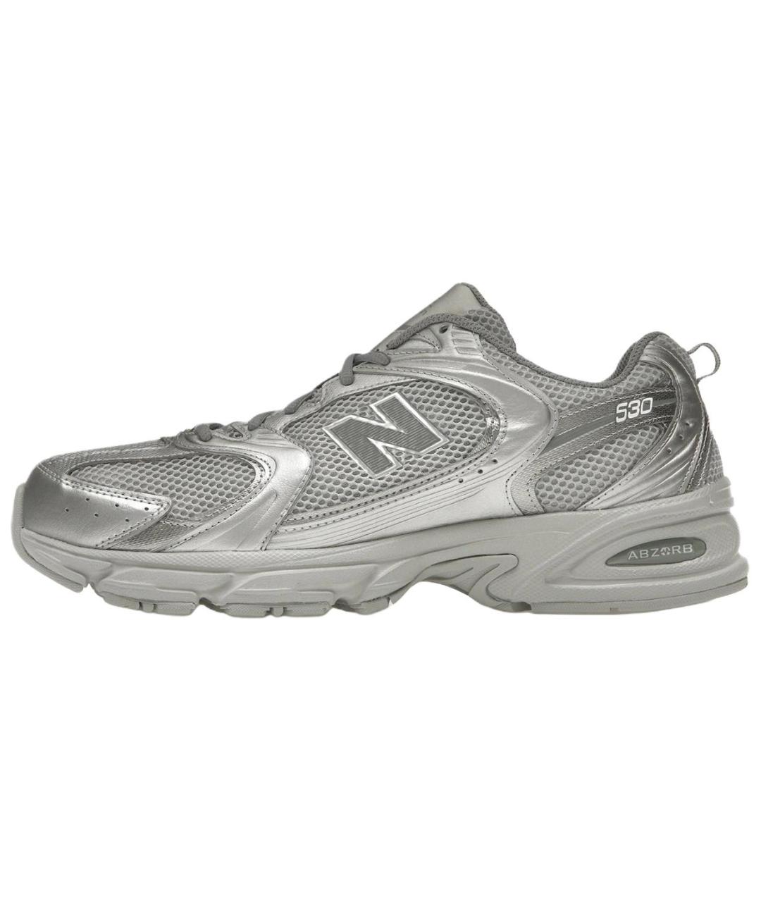 NEW BALANCE Серебряные текстильные кроссовки, фото 2