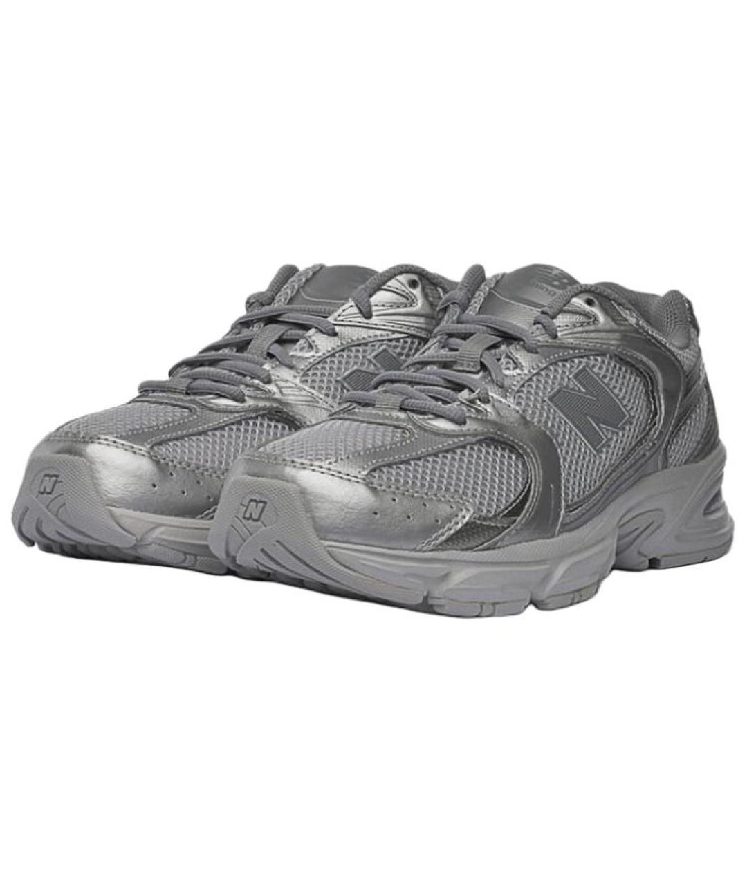 NEW BALANCE Серебряные текстильные кроссовки, фото 3