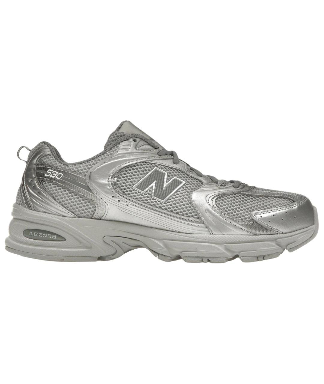 NEW BALANCE Серебряные текстильные кроссовки, фото 8
