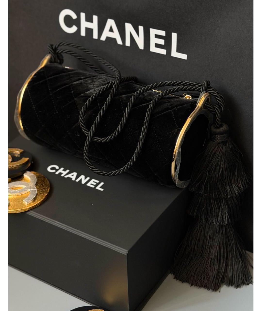 CHANEL Черная сумка с короткими ручками, фото 3