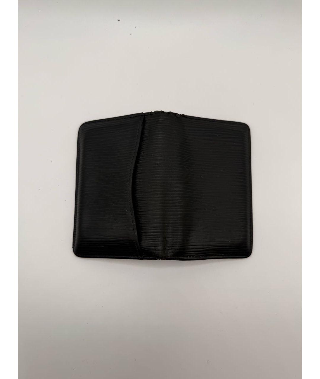 LOUIS VUITTON Черный кожаный кардхолдер, фото 3