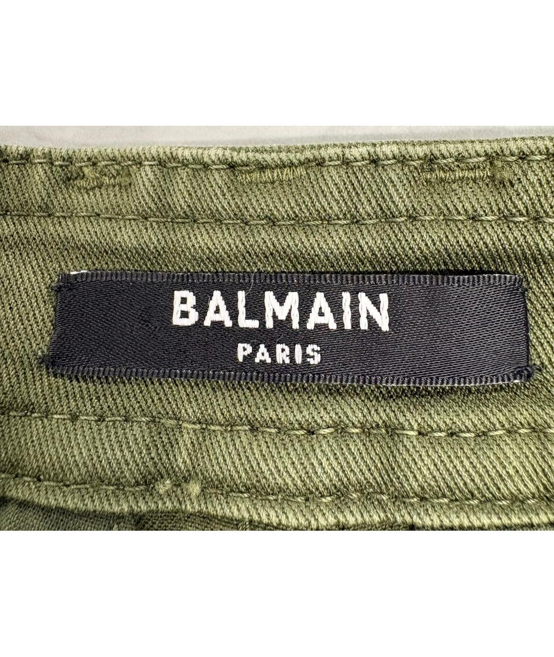 BALMAIN Хаки хлопковые шорты, фото 3