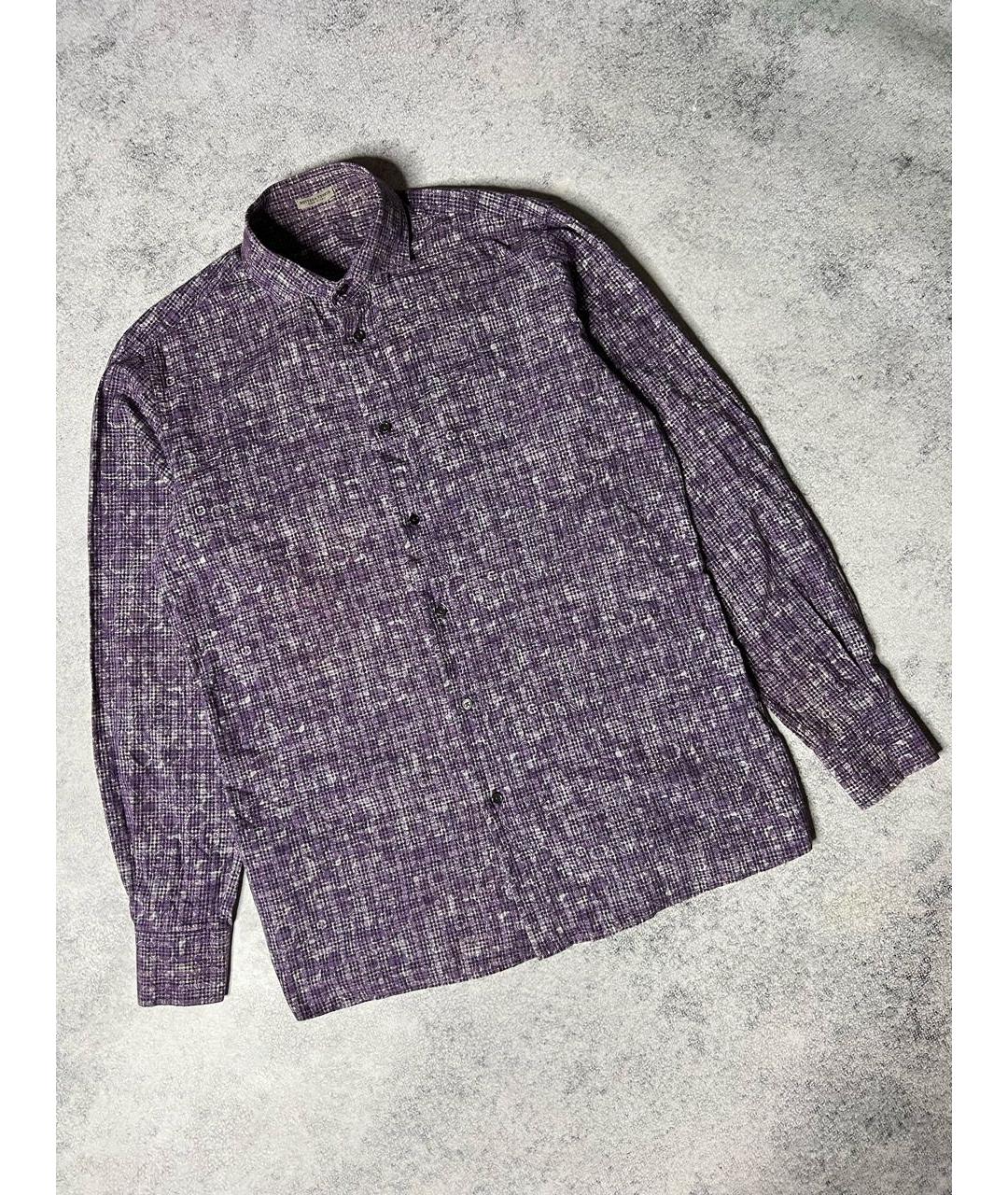 BOTTEGA VENETA Фиолетовая хлопковая кэжуал рубашка, фото 9