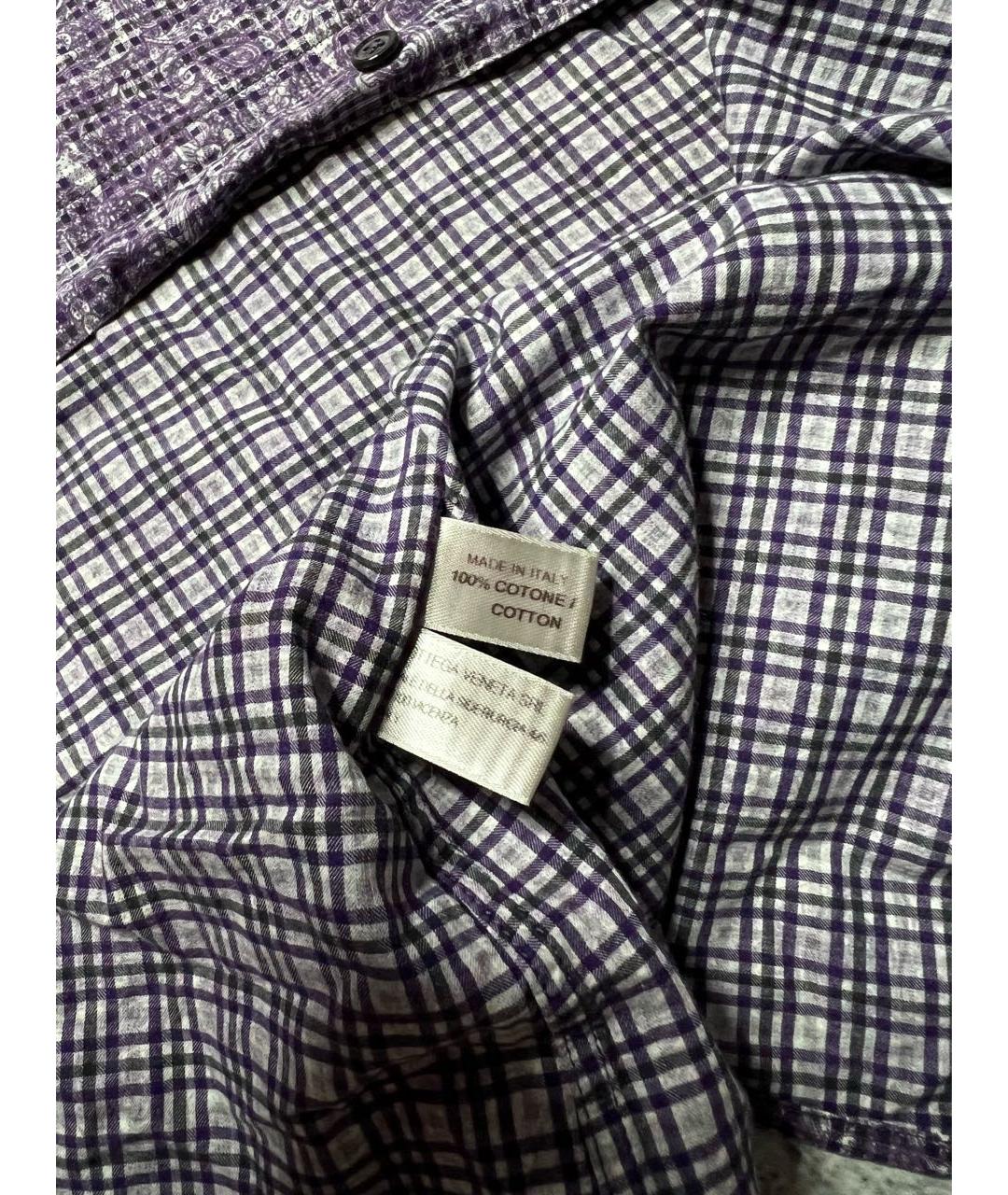 BOTTEGA VENETA Фиолетовая хлопковая кэжуал рубашка, фото 8