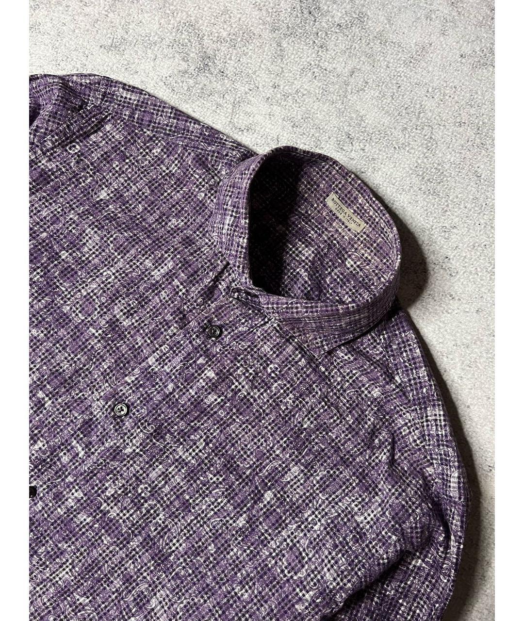 BOTTEGA VENETA Фиолетовая хлопковая кэжуал рубашка, фото 4