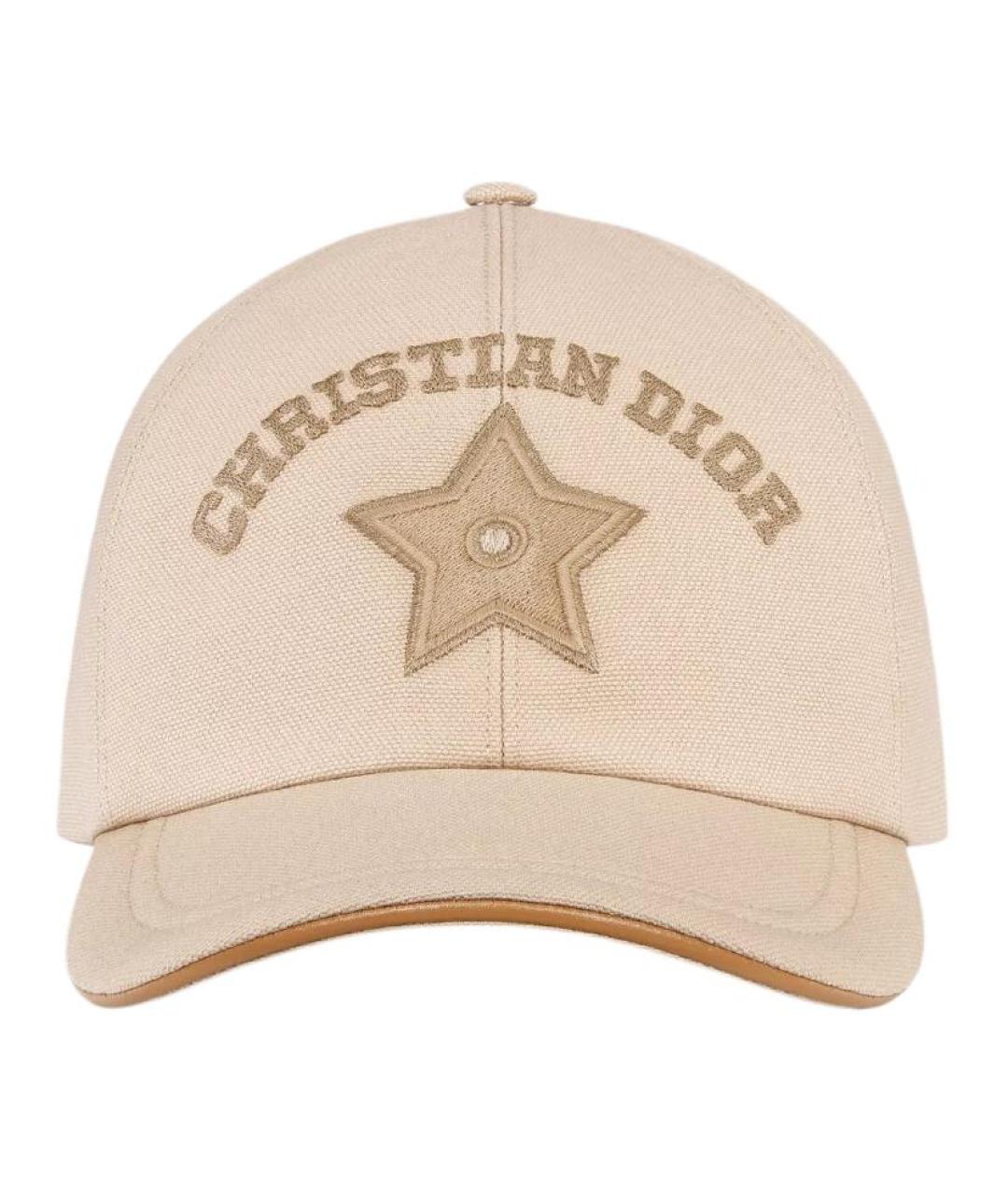 CHRISTIAN DIOR Бежевая кепка, фото 1