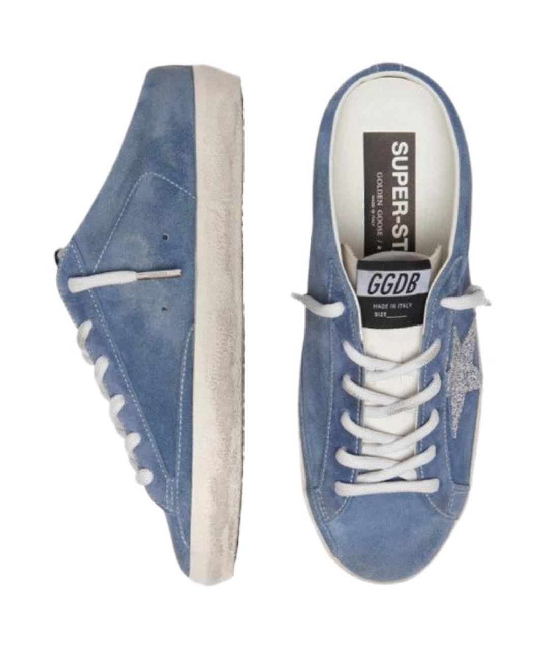 GOLDEN GOOSE Синие замшевые мюли, фото 4