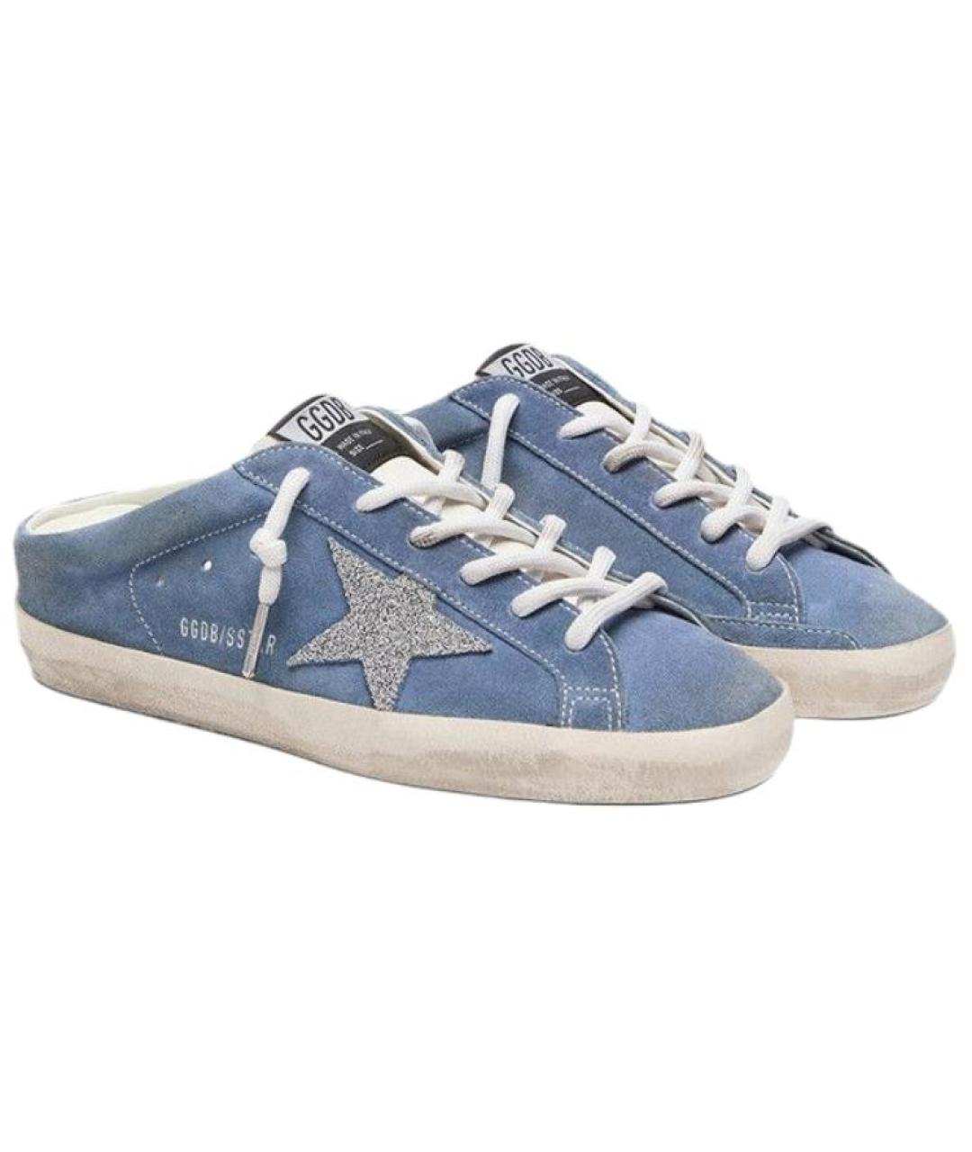 GOLDEN GOOSE Синие замшевые мюли, фото 3