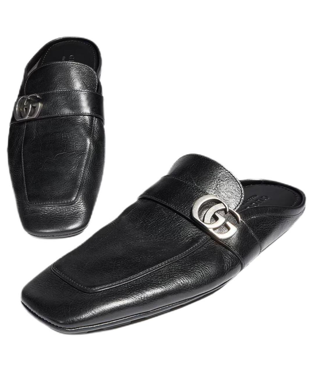 GUCCI Черные кожаные туфли, фото 5