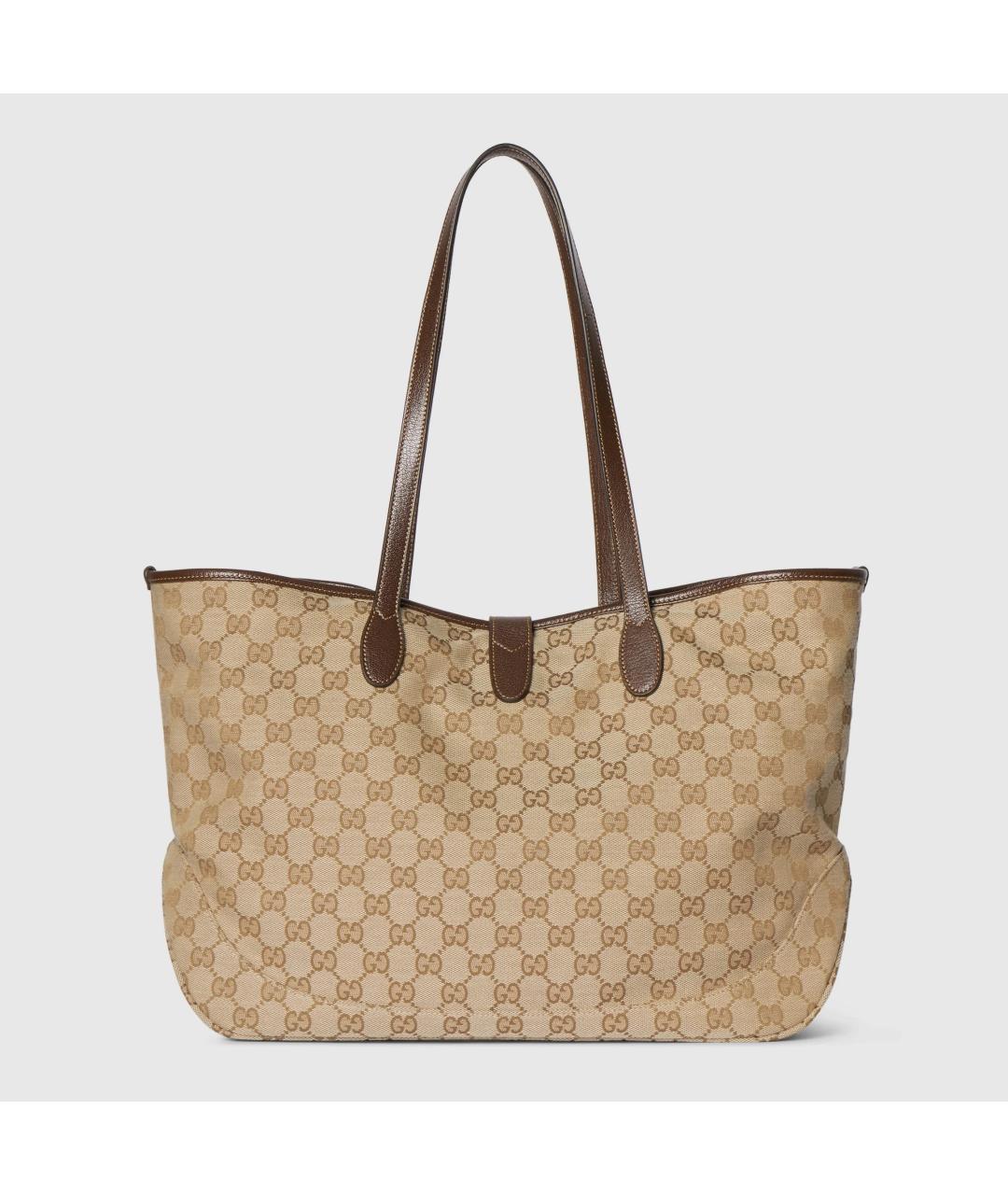 GUCCI Бежевая жаккардовая сумка тоут, фото 4