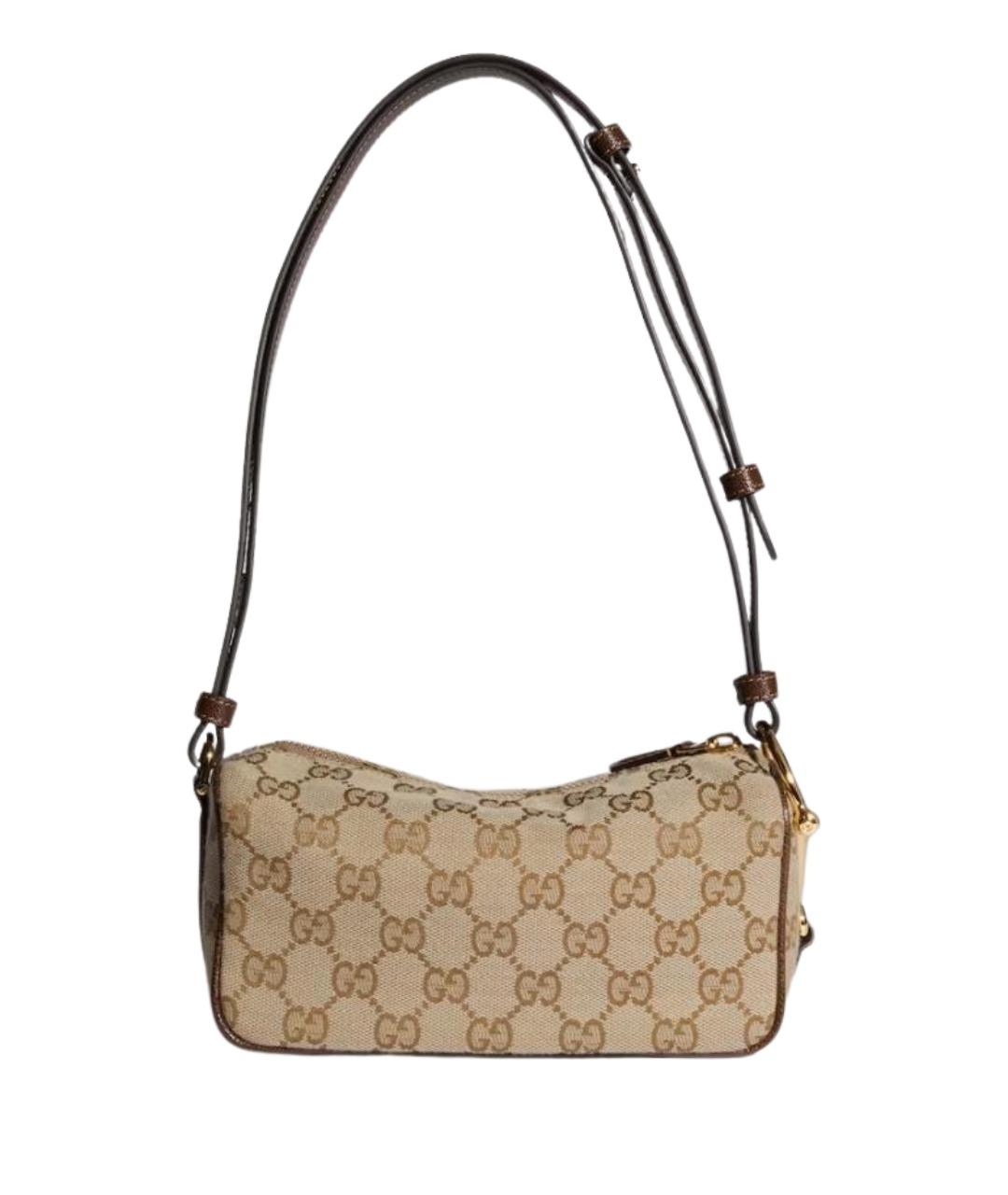 GUCCI Бежевая жаккардовая сумка через плечо, фото 5