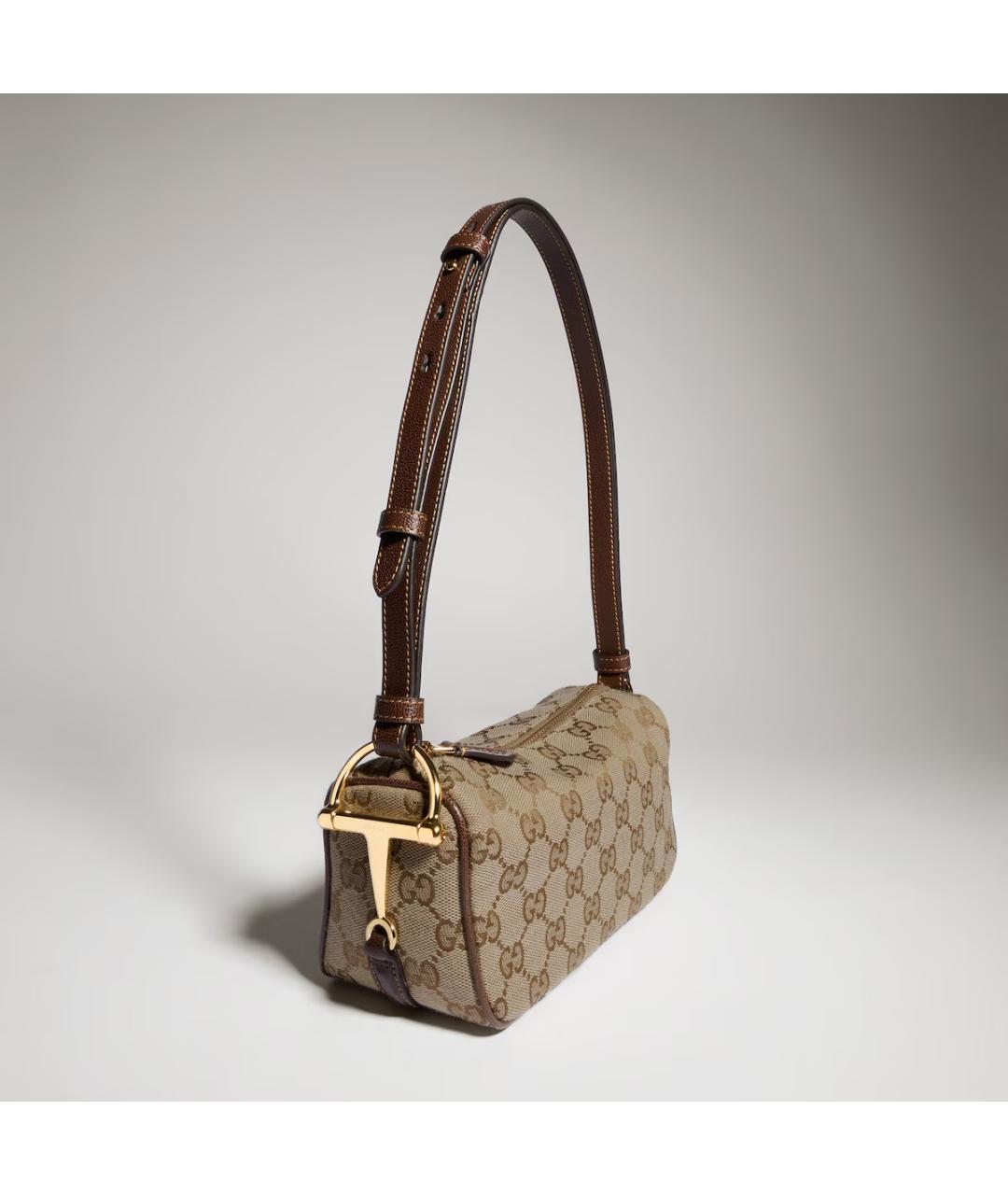 GUCCI Бежевая жаккардовая сумка через плечо, фото 3