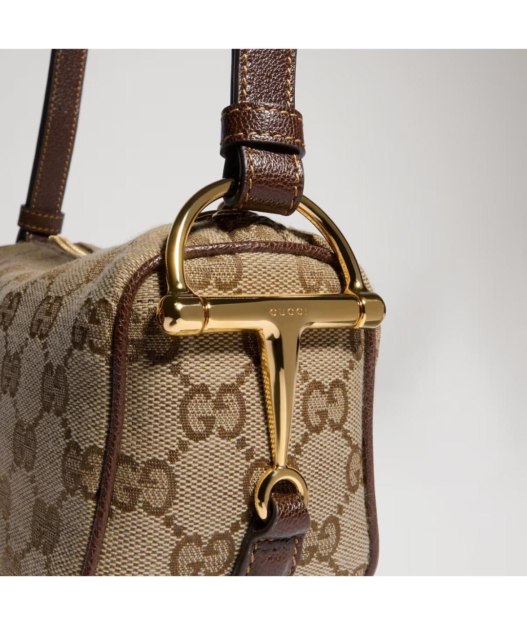 GUCCI Бежевая жаккардовая сумка через плечо, фото 2