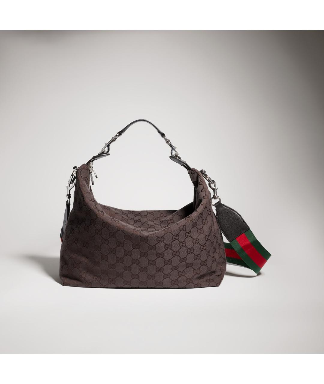 GUCCI Коричневая тканевая сумка на плечо, фото 5