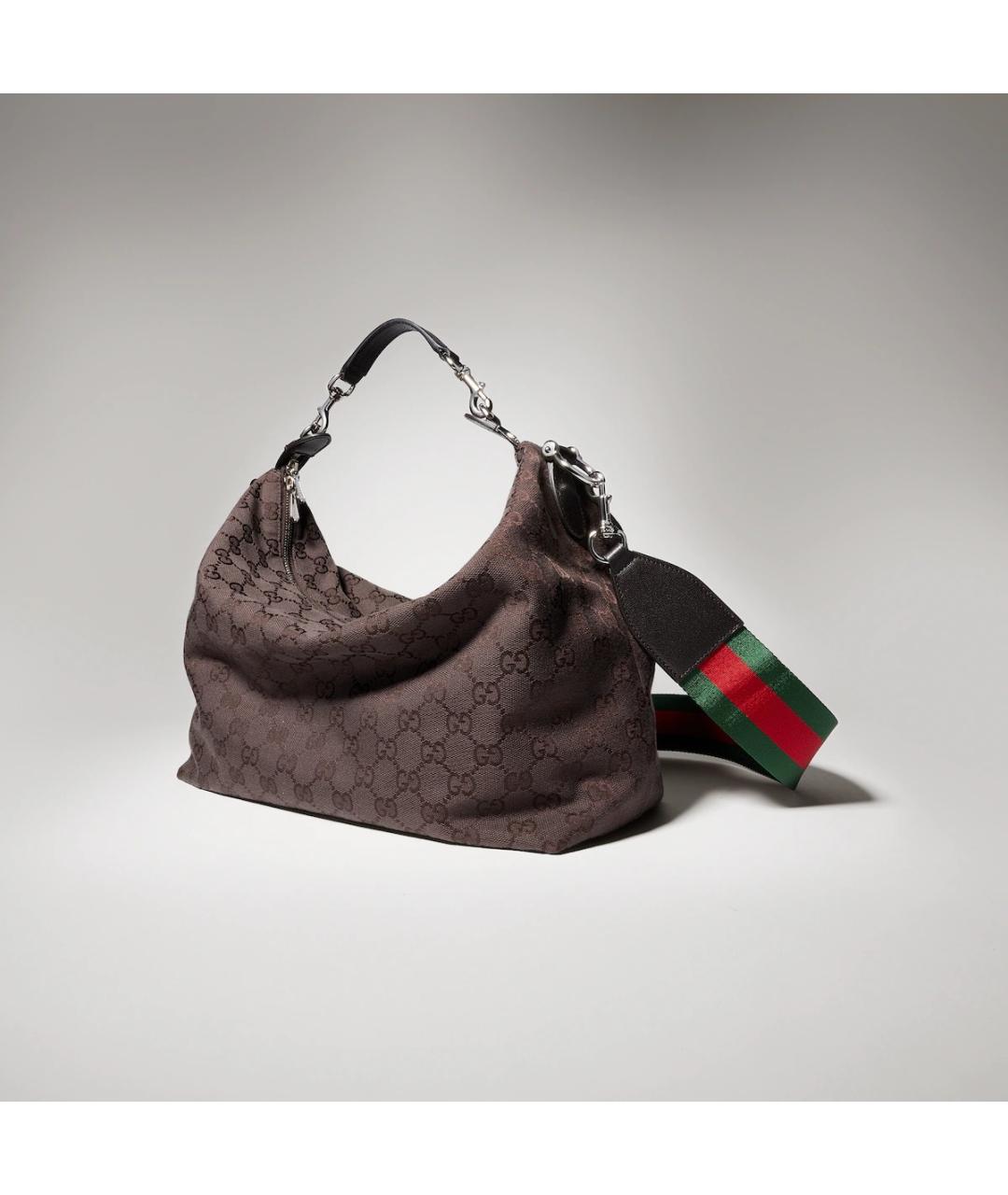 GUCCI Коричневая тканевая сумка на плечо, фото 2