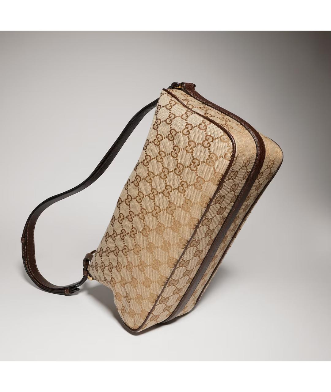 GUCCI Бежевая тканевая сумка через плечо, фото 4