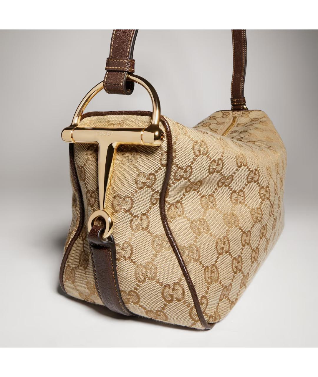 GUCCI Бежевая тканевая сумка через плечо, фото 2