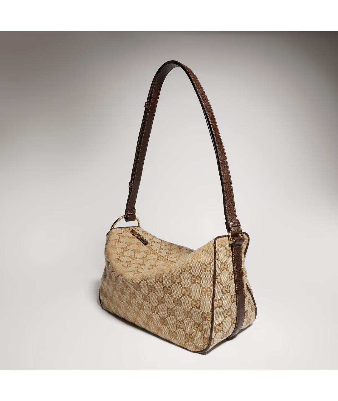 GUCCI Бежевая тканевая сумка через плечо, фото 3