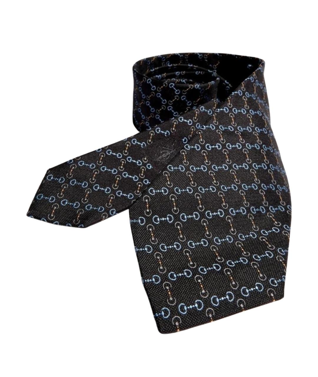 GUCCI Черный шелковый галстук, фото 1