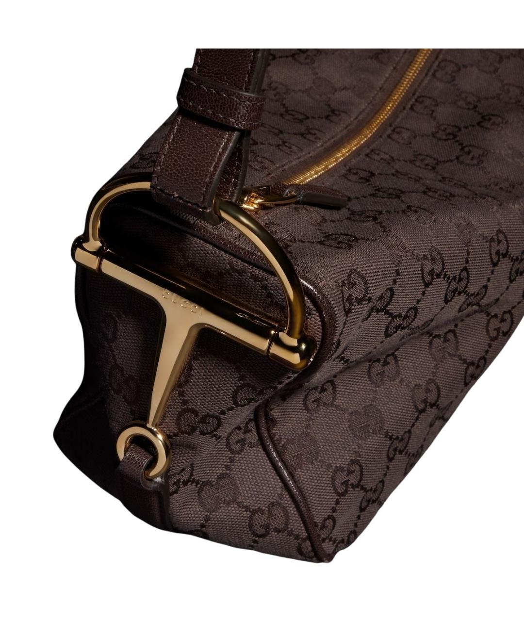 GUCCI Коричневая жаккардовая сумка через плечо, фото 3