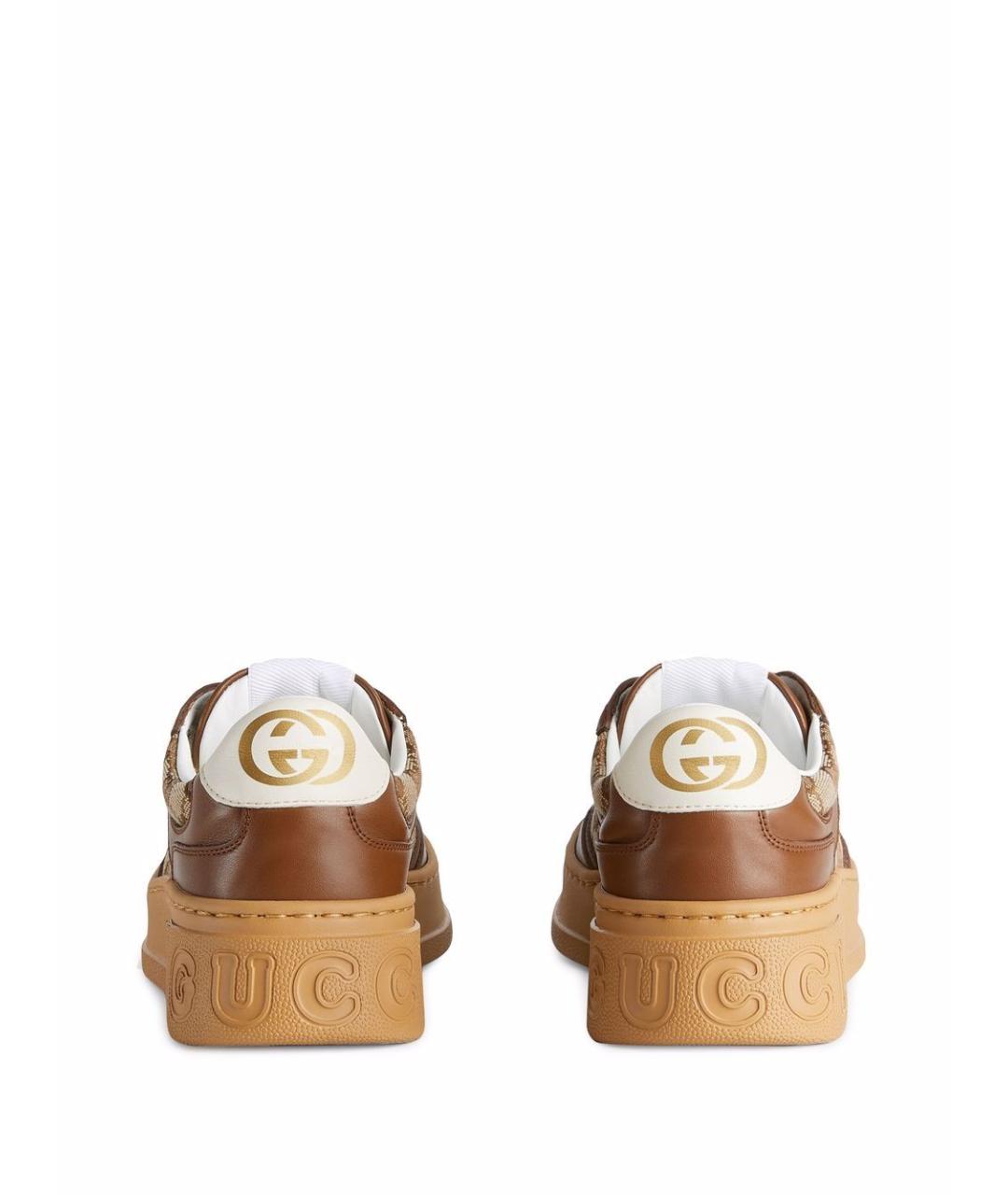 GUCCI Коричневые кожаные кроссовки, фото 3