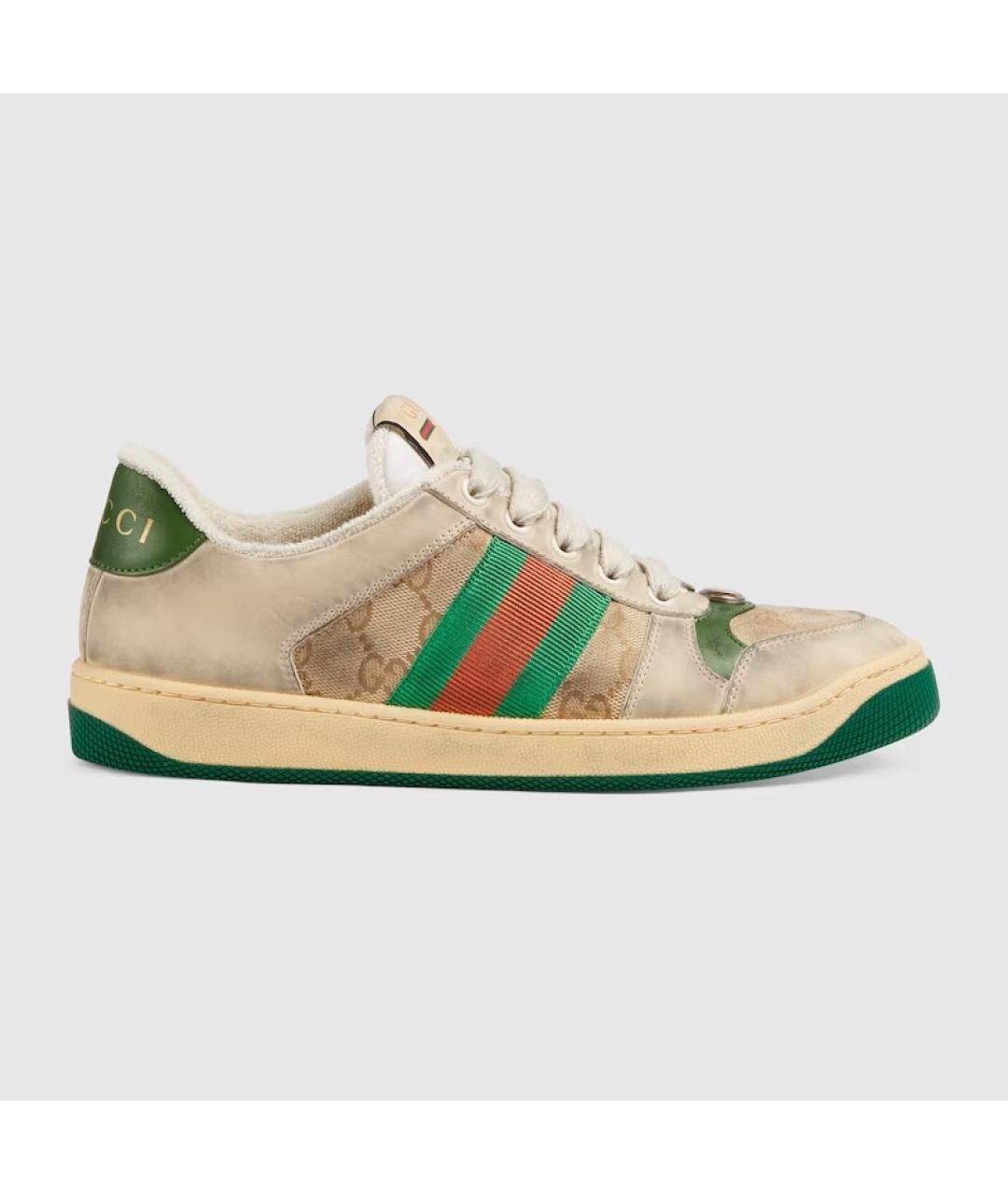 GUCCI Бежевые синтетические кроссовки, фото 6