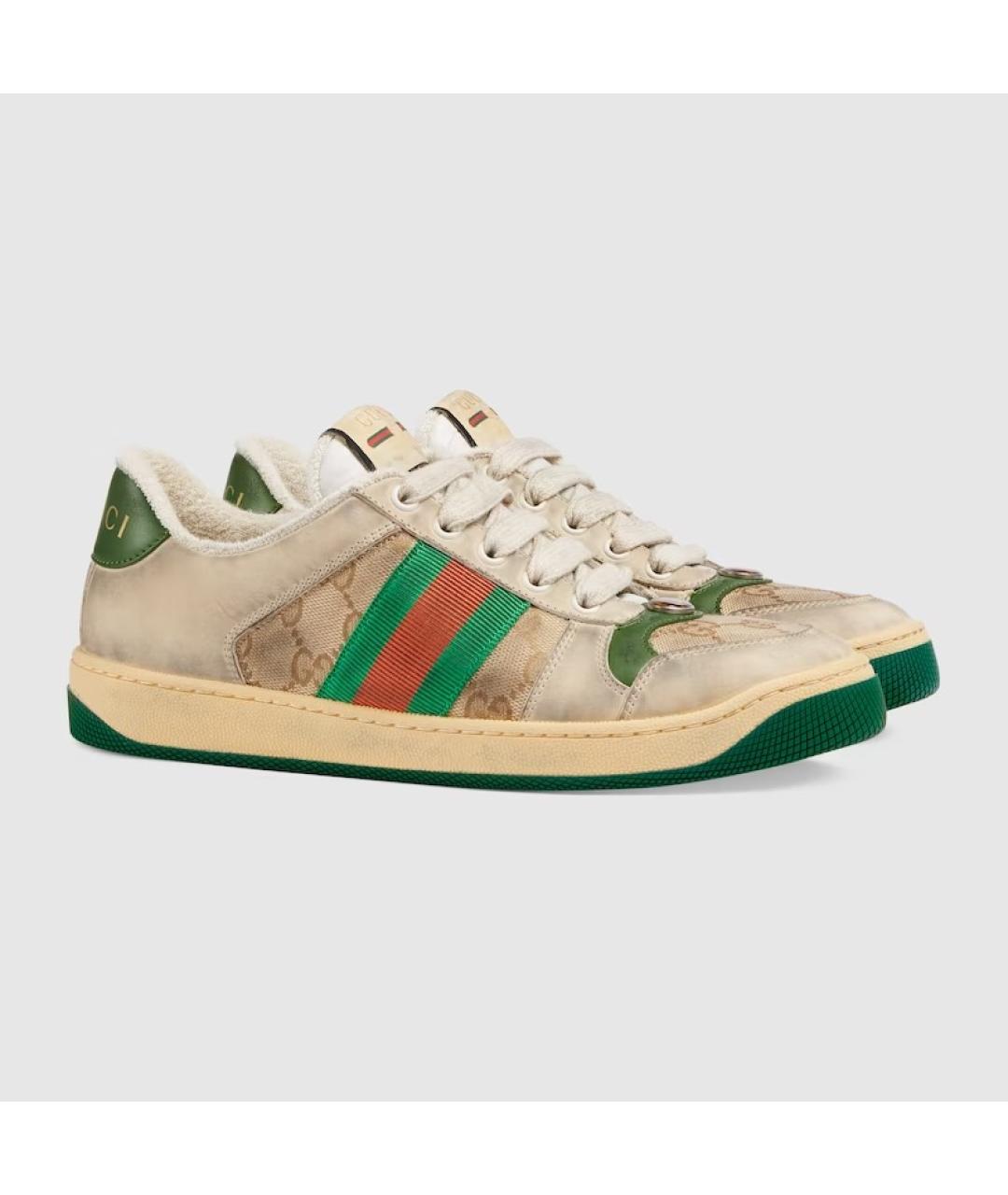 GUCCI Бежевые синтетические кроссовки, фото 2