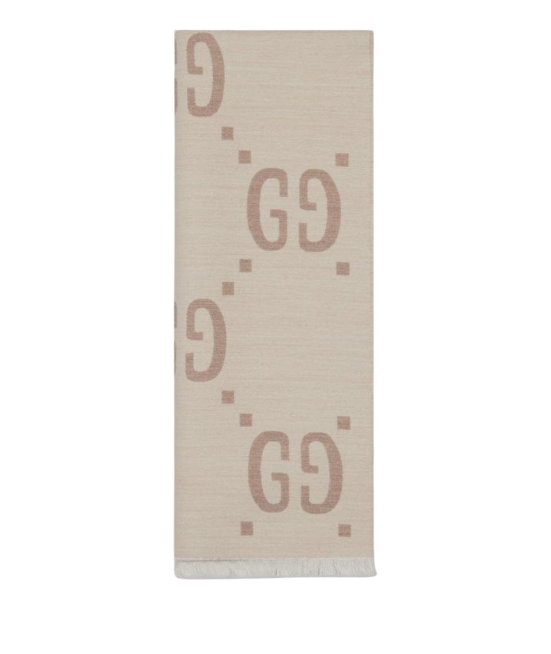 GUCCI Белый шерстяной шарф, фото 1