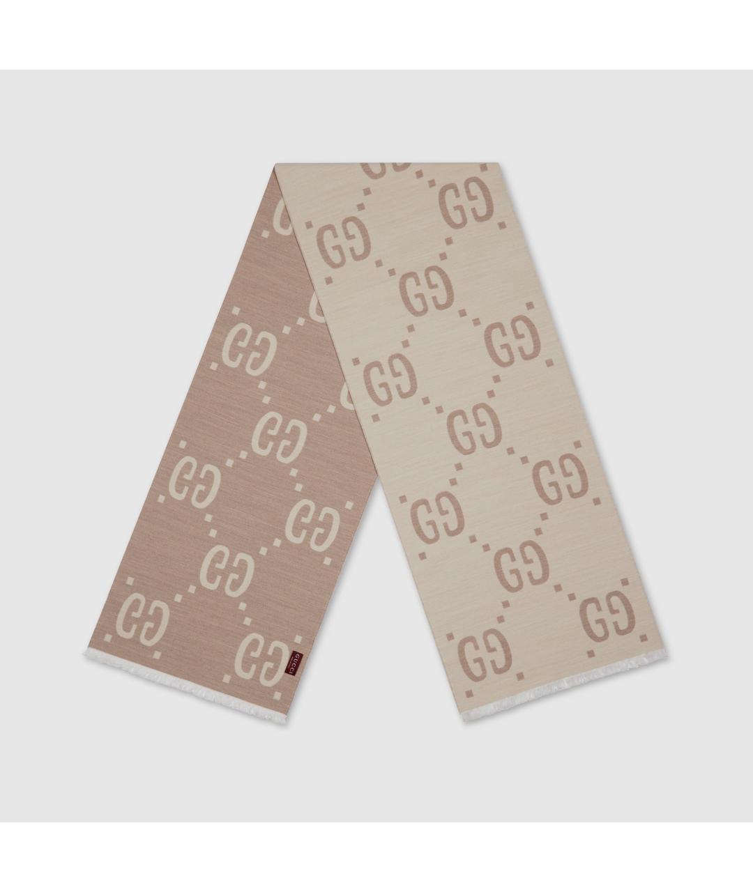 GUCCI Белый шерстяной шарф, фото 2