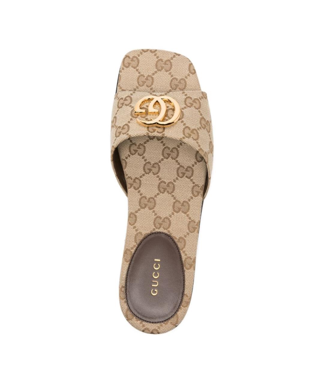 GUCCI Бежевые синтетические сандалии, фото 4
