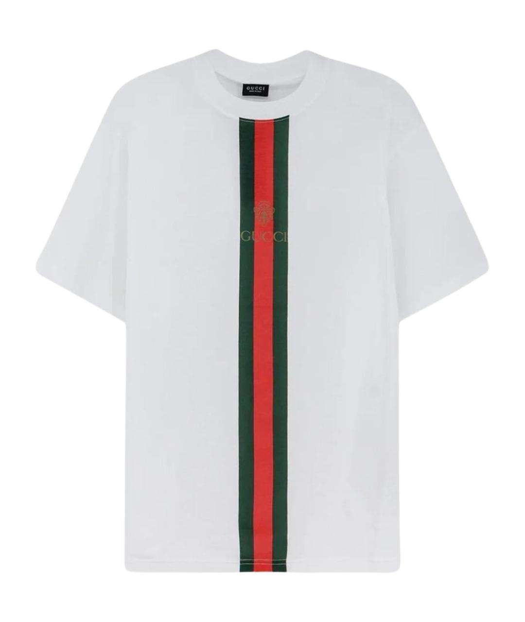 GUCCI Белая хлопковая футболка, фото 1