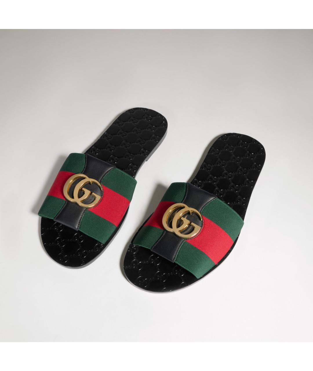 GUCCI Черные синтетические сандалии, фото 2