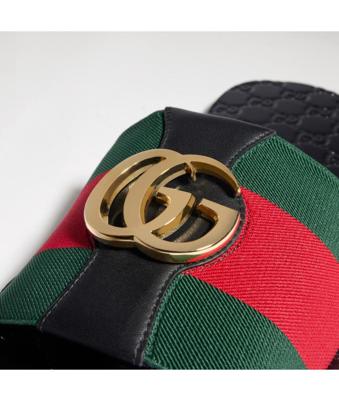 GUCCI Черные синтетические сандалии, фото 4