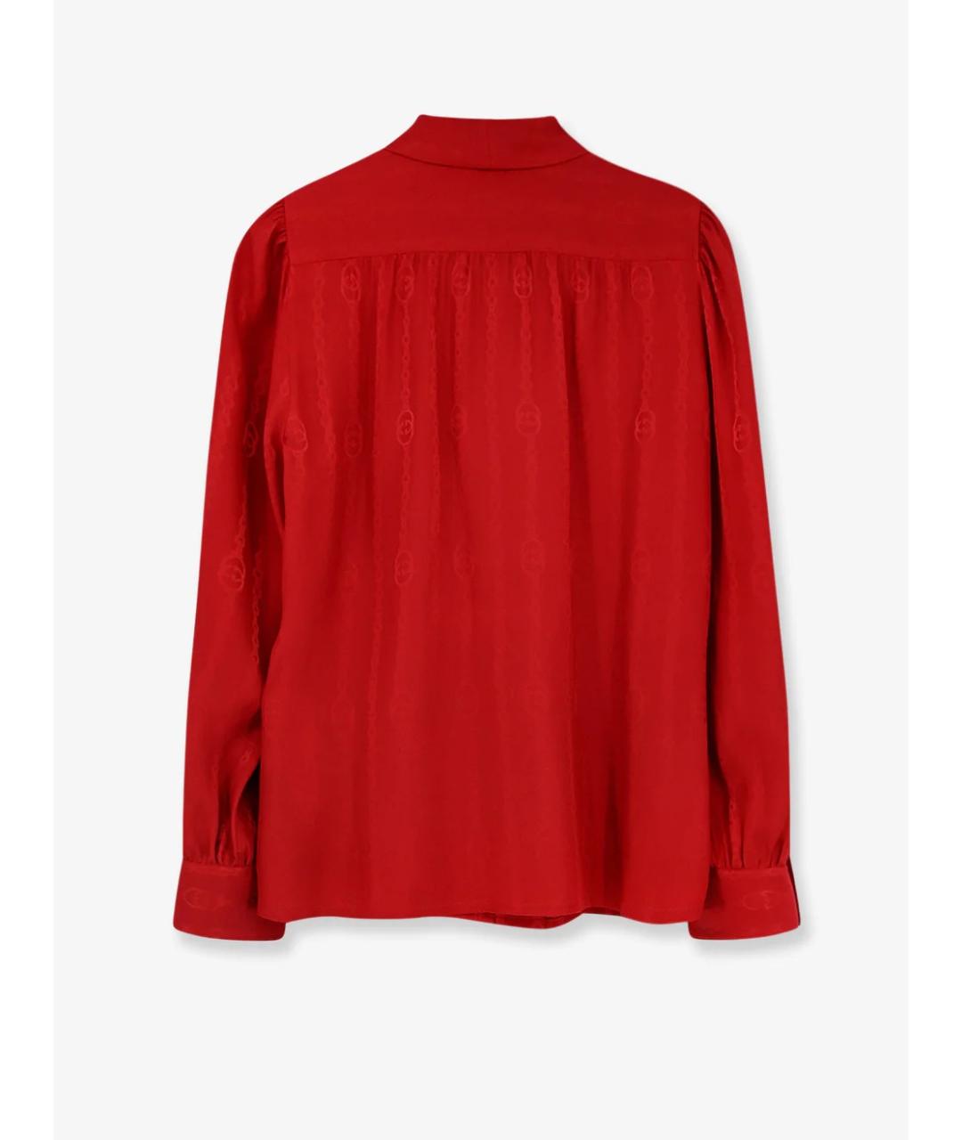 GUCCI Красная шелковая рубашка, фото 2