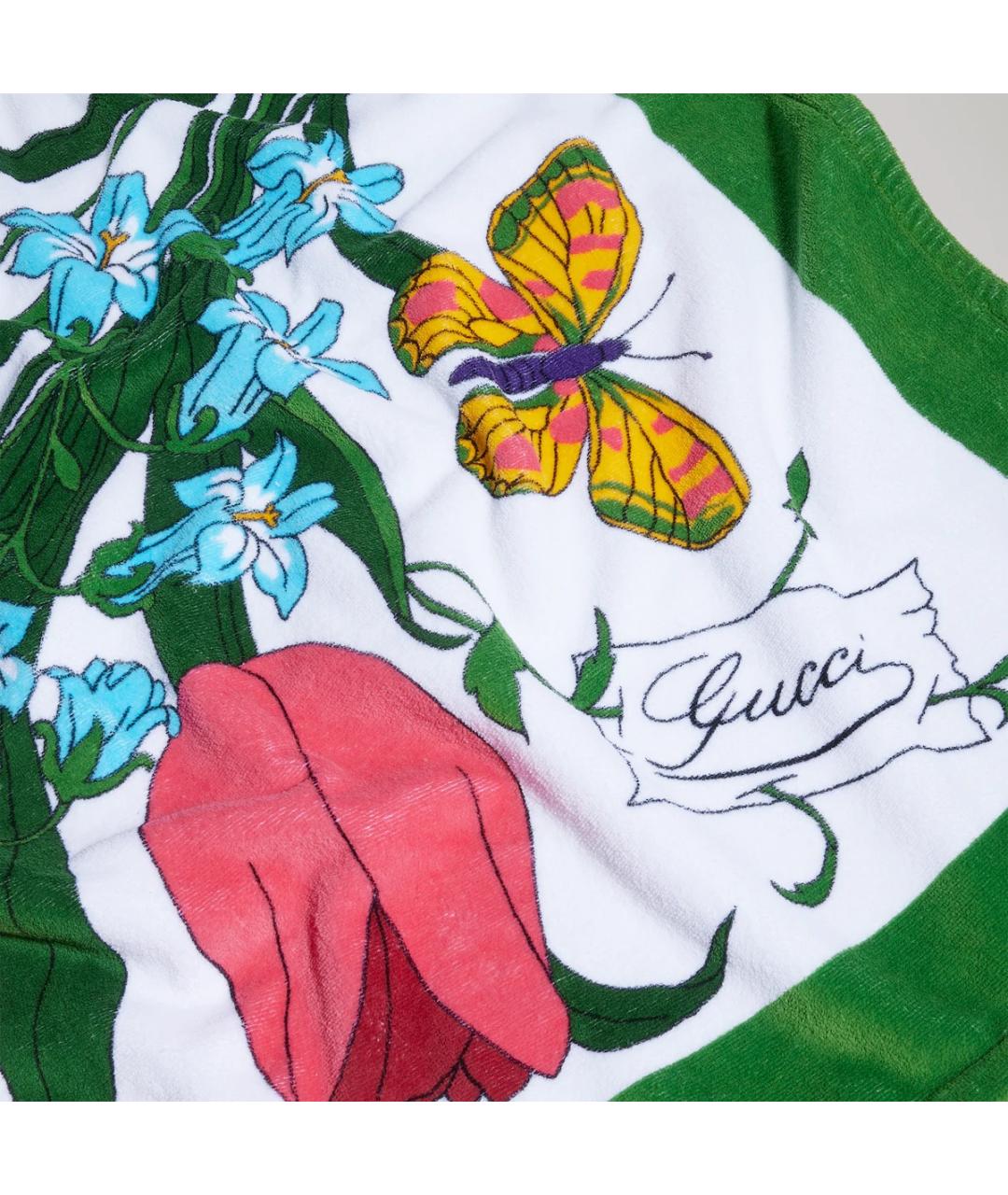 GUCCI Зеленый хлопковый шарф, фото 2