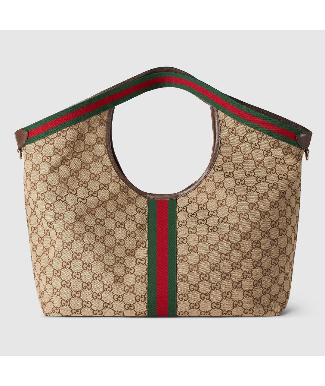 GUCCI Бежевая тканевая сумка тоут, фото 2