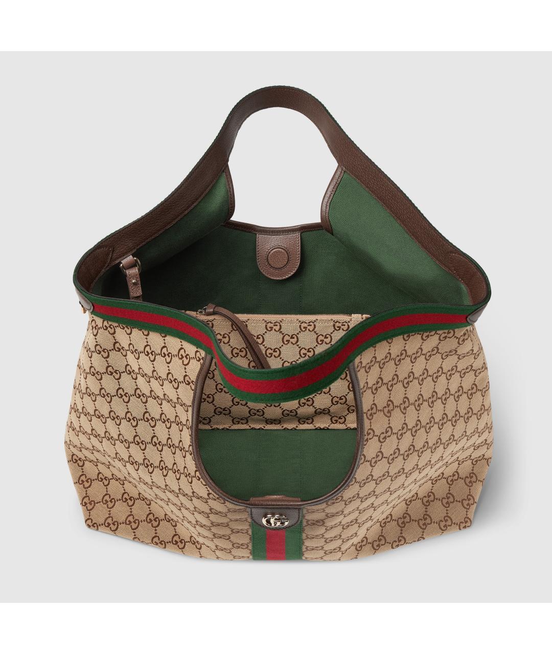 GUCCI Бежевая тканевая сумка тоут, фото 4