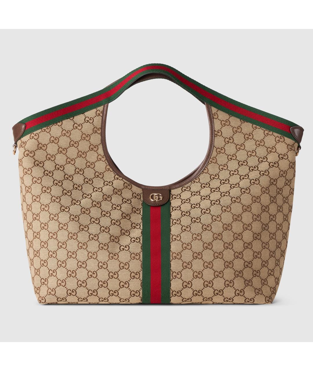 GUCCI Бежевая тканевая сумка тоут, фото 7