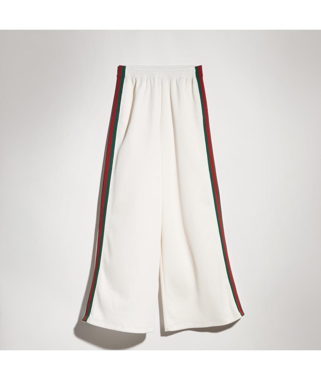 GUCCI Белые полиэстеровые прямые брюки, фото 3