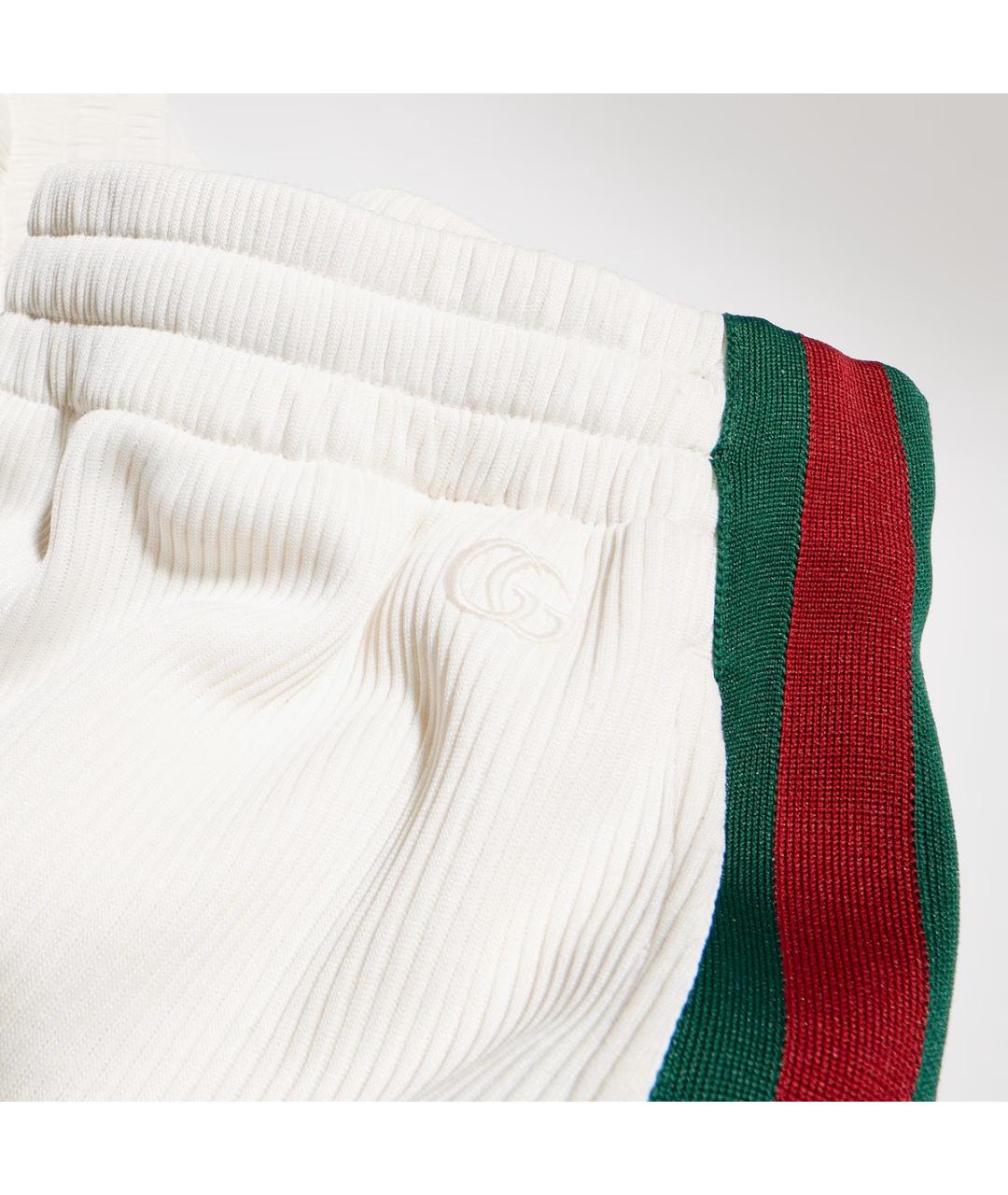 GUCCI Белые полиэстеровые прямые брюки, фото 2