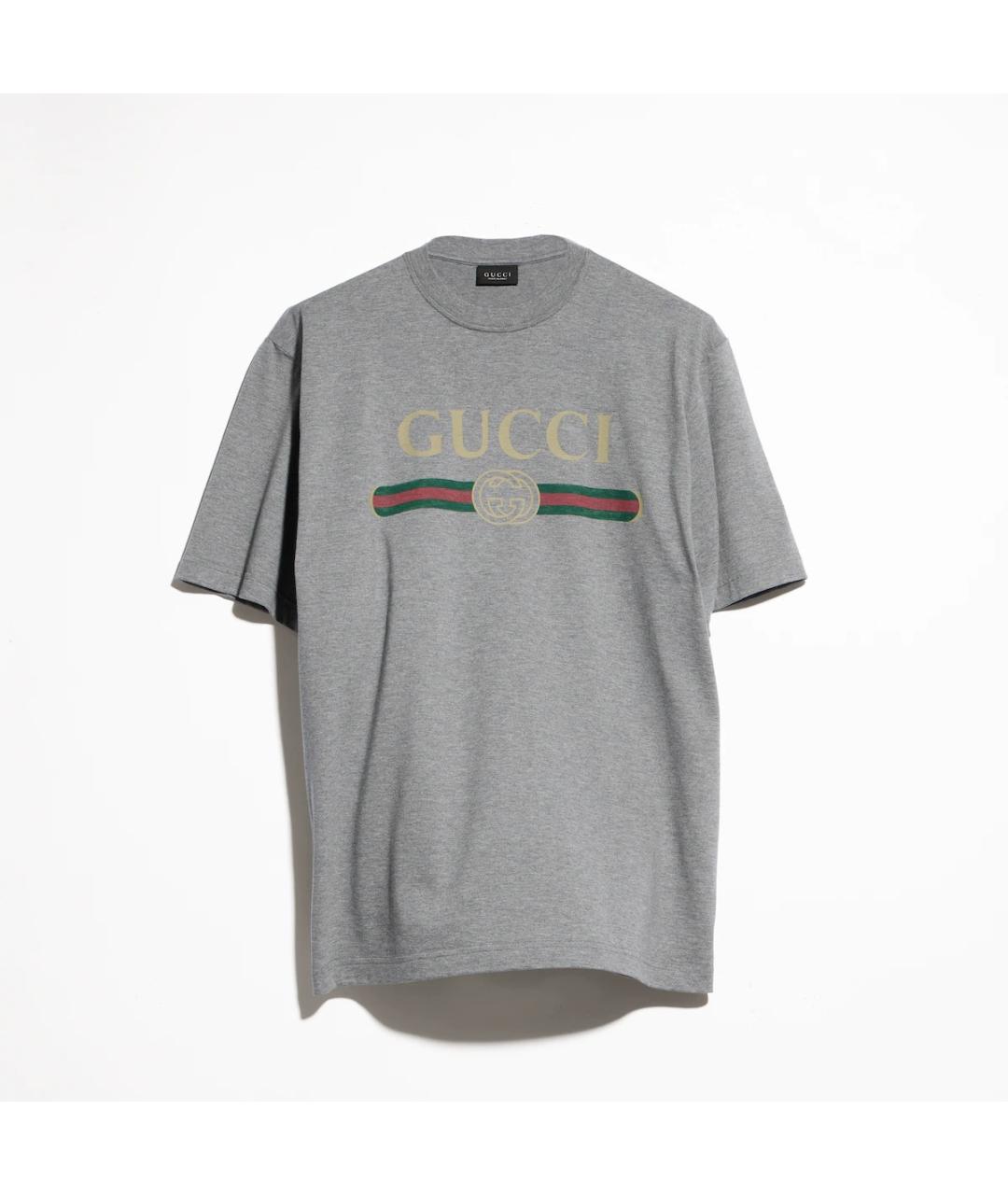 GUCCI Серая хлопковая футболка, фото 1