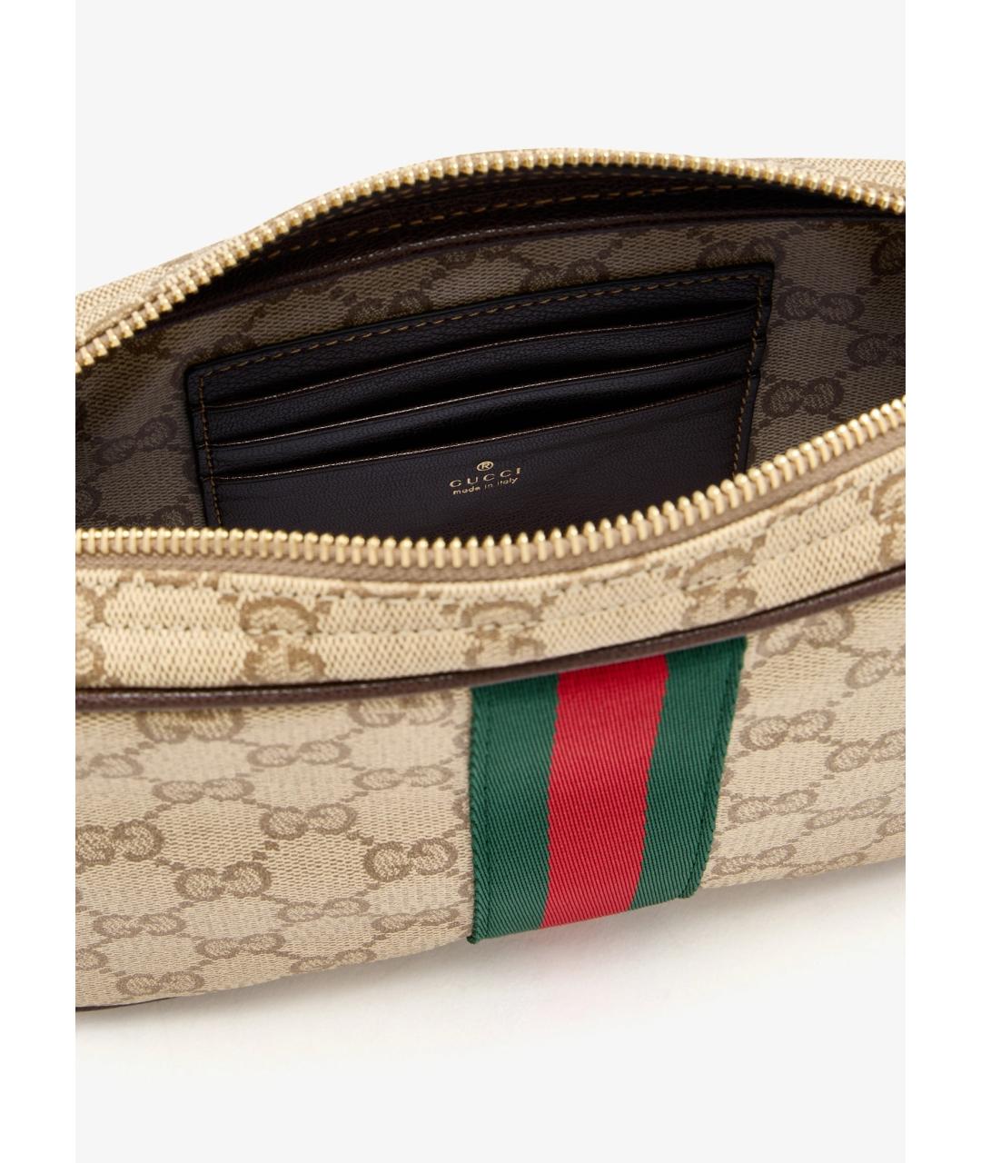 GUCCI Бежевая хлопковая сумка на плечо, фото 4